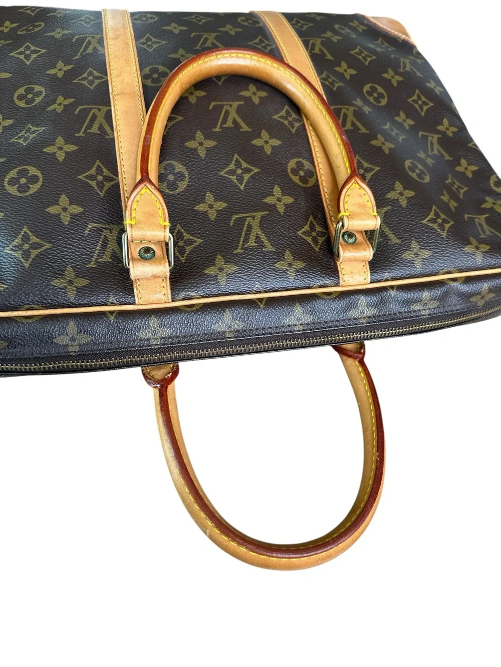 Louis Vuitton Brown Monogram Canvas Briefcase with Vachetta Trim